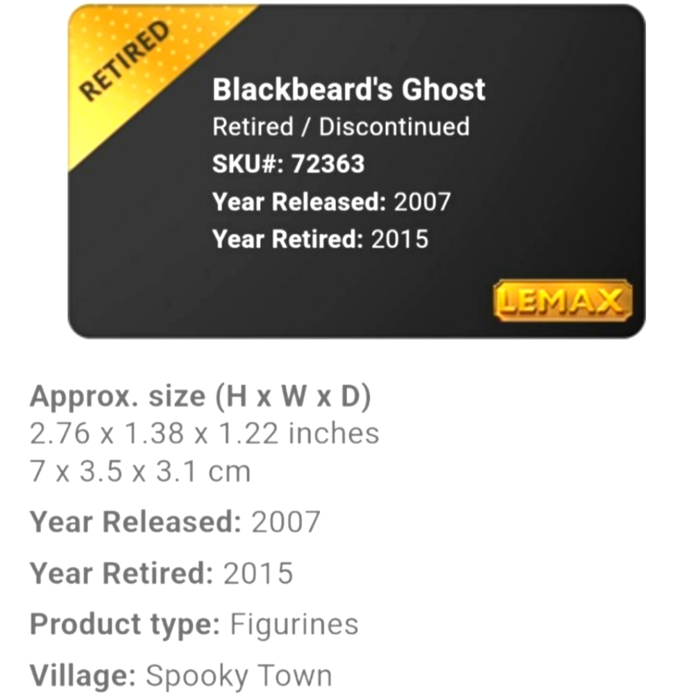 New Retired 2007 LEMAX Halloween Spooky Town "Blackbeard's Ghost" - Picture 2 of 5